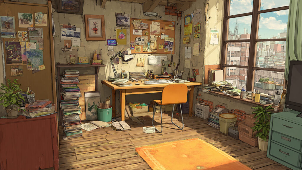 散らかった部屋