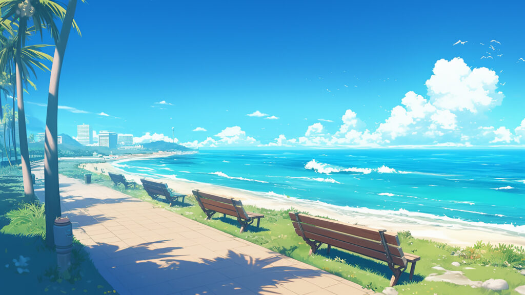 海沿いの景色｜朝･昼･夕方･夜