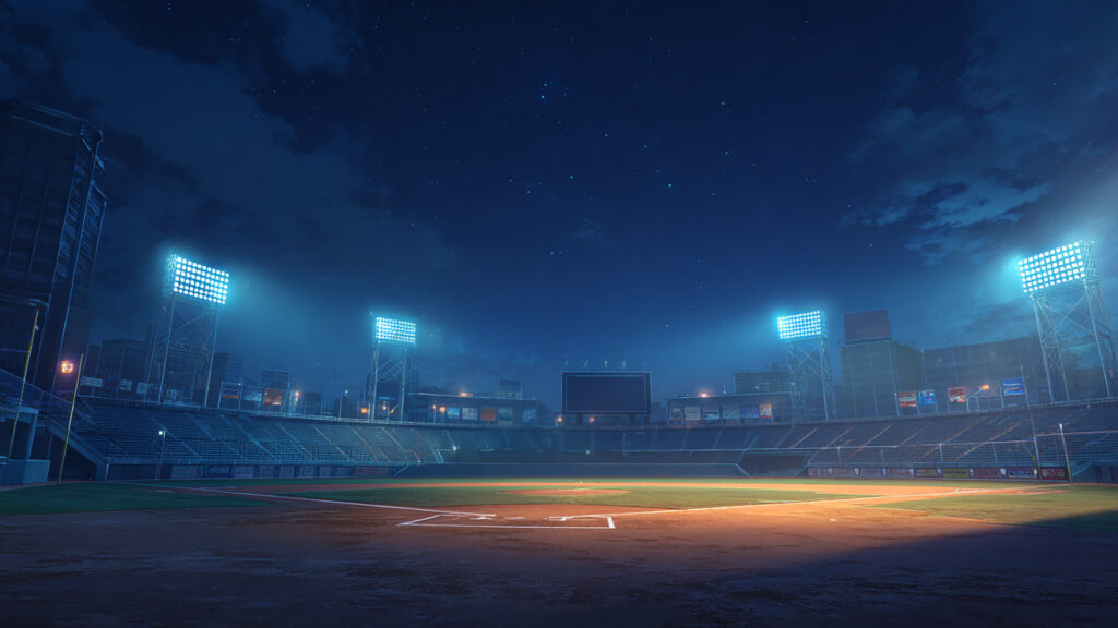 野球場｜昼・夜・雨