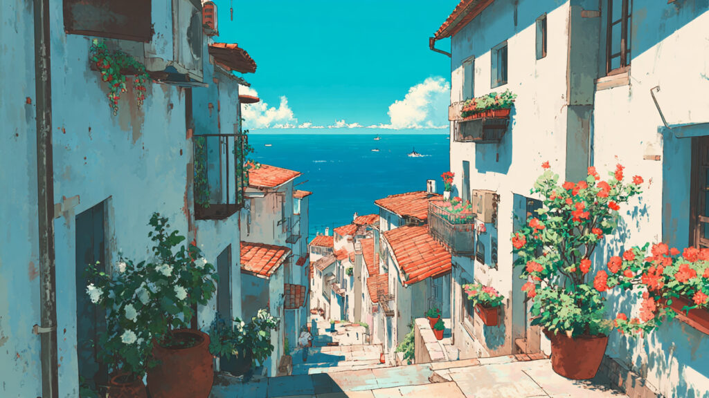 地中海の海沿いの街