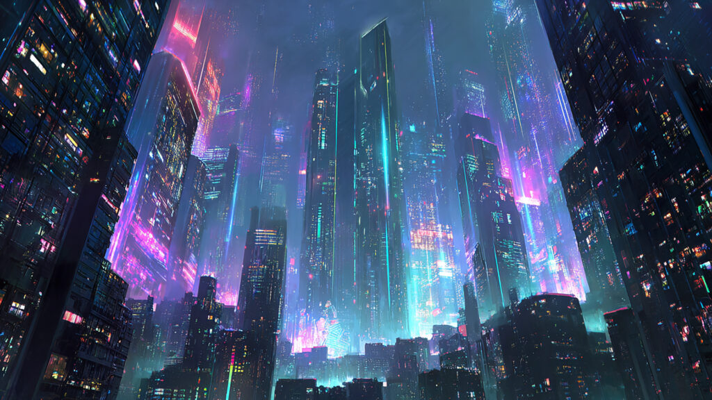 ネオンに光る都市