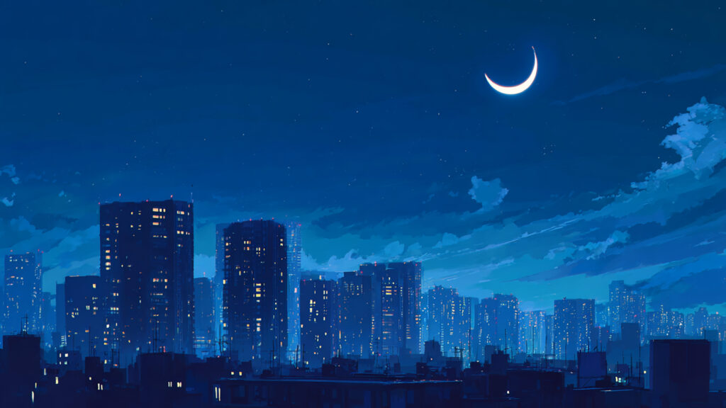 静かな都会の夜景