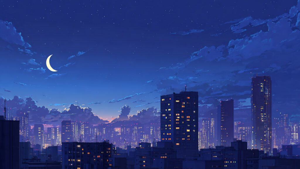 静かな都会の夜景