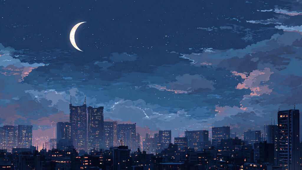 静かな都会の夜景