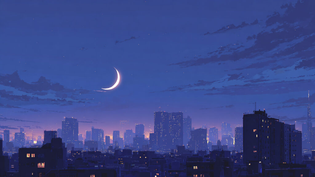 静かな都会の夜景