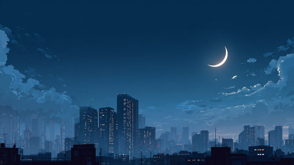 静かな都会の夜景