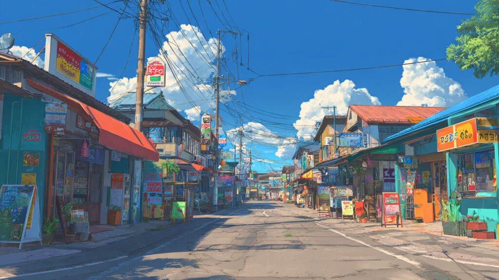 暑い地域の商店街