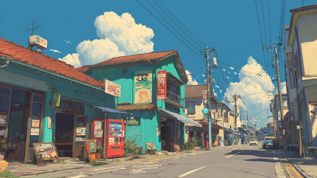 暑い地域の商店街