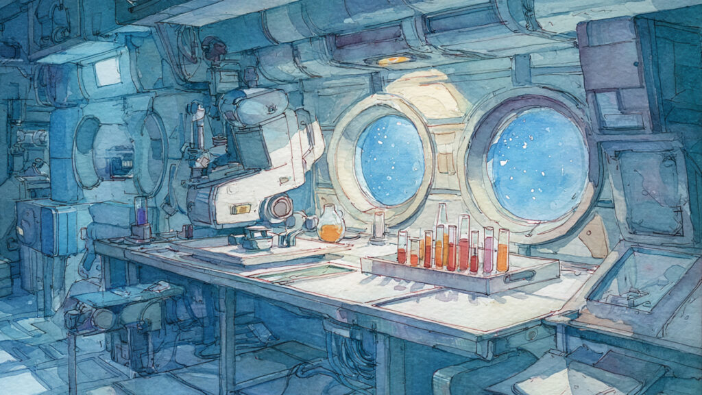 宇宙船内の研究室