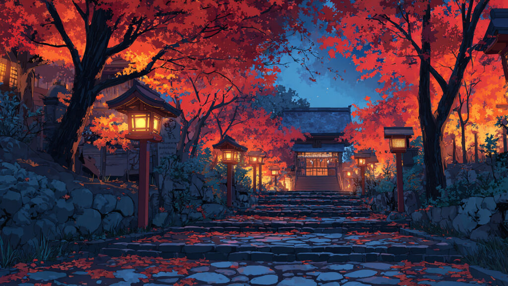 秋祭りの参道