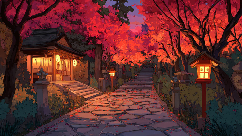 秋祭りの参道
