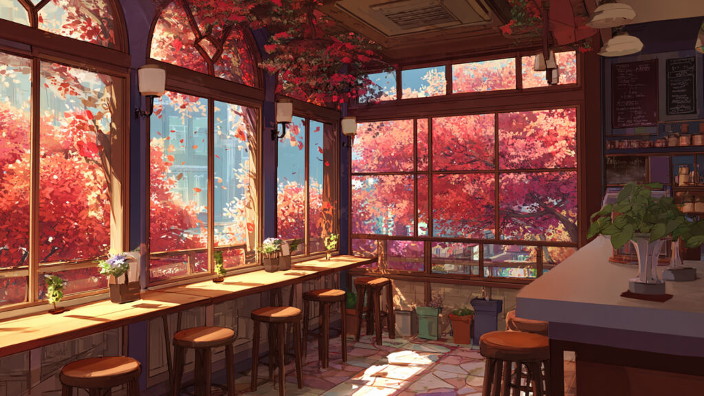 窓辺のカフェ席