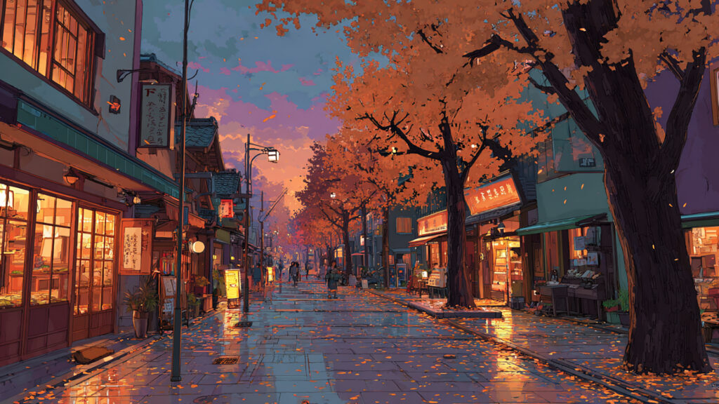 商店街の黄昏