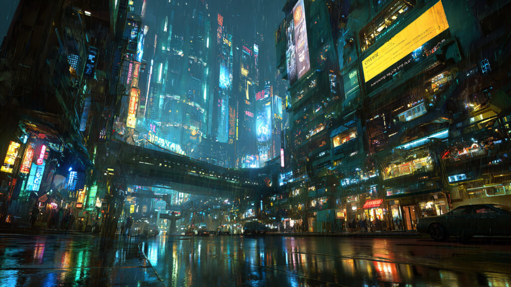 未来都市の夜