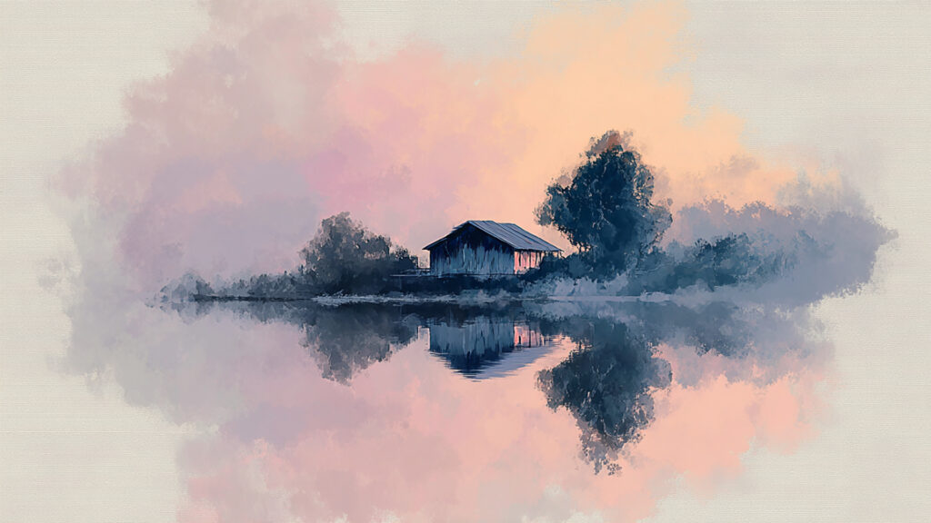 湖畔の小屋