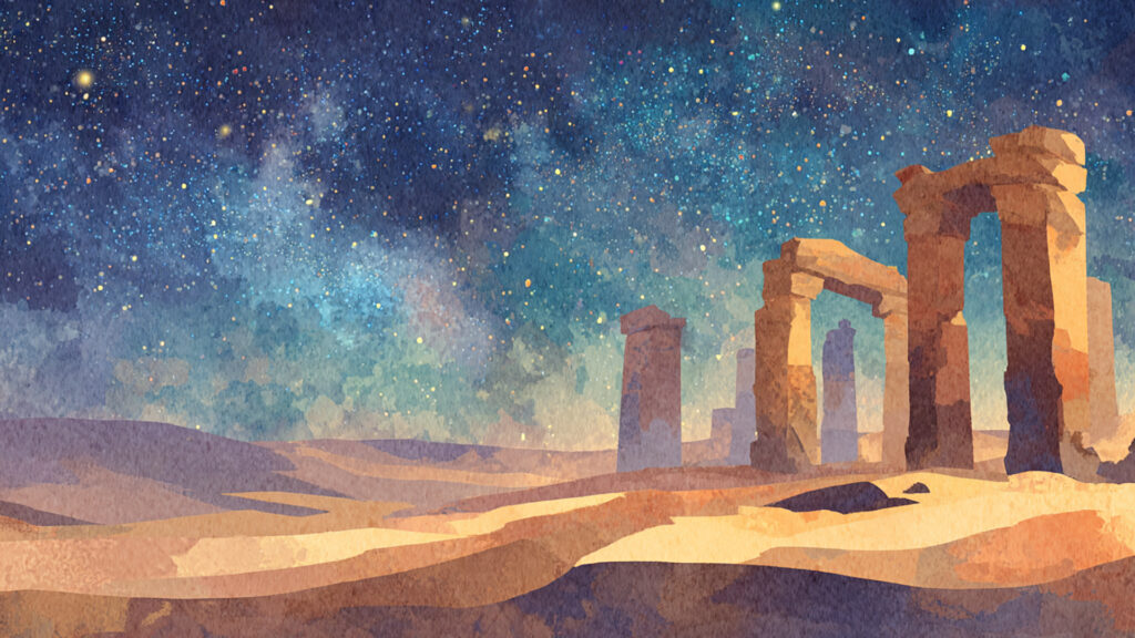 星降る砂漠の遺跡