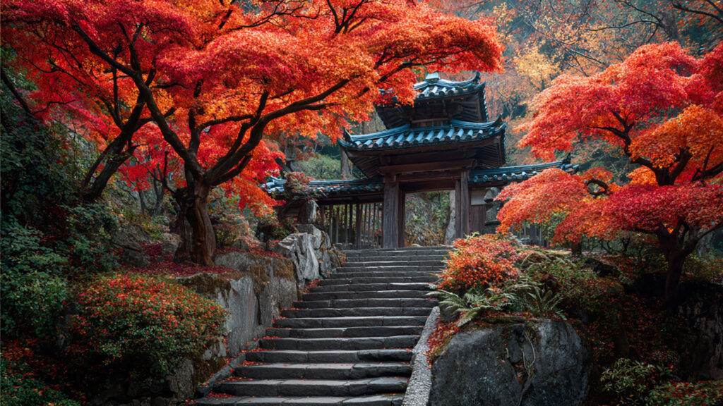 紅葉の寺院