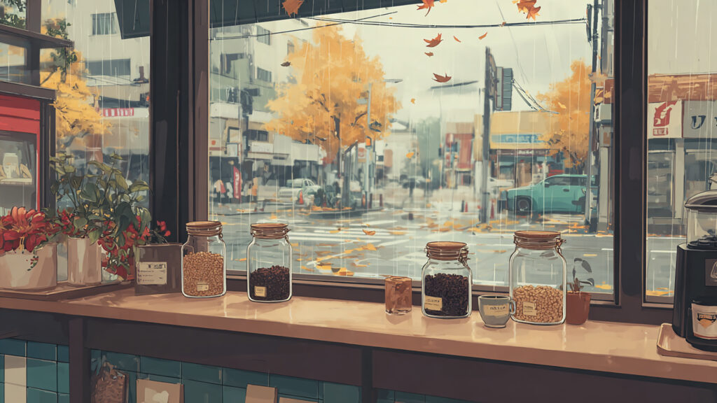 喫茶店のカウンター