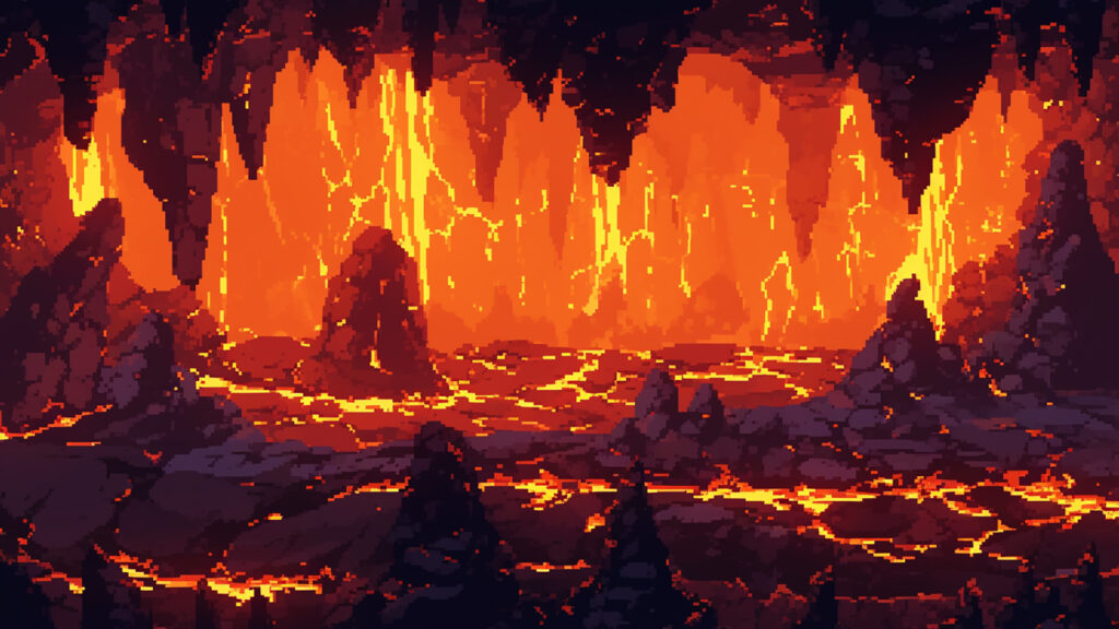 溶岩洞窟｜ドット絵風