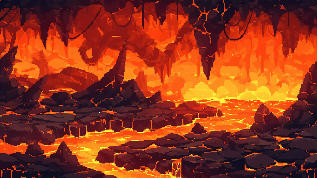 溶岩洞窟｜ドット絵風