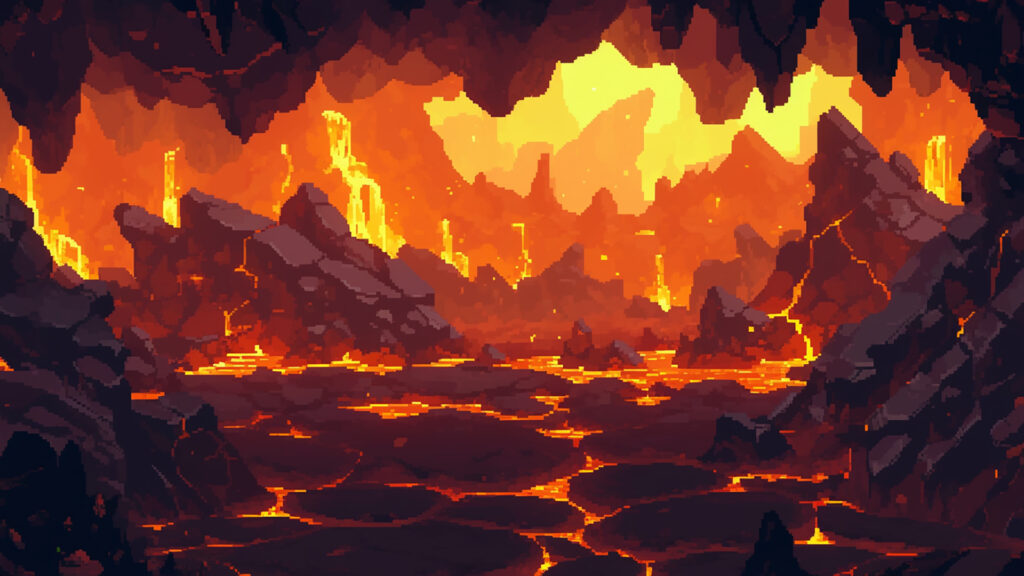 溶岩洞窟｜ドット絵風