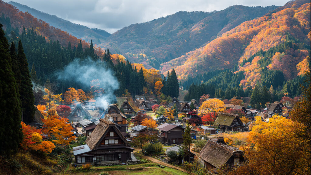 山間の村