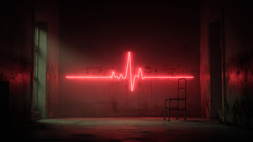 血に染まる心電図背景