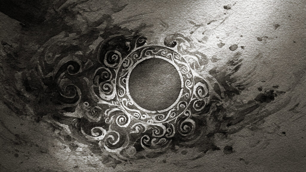 水墨の魔法陣背景