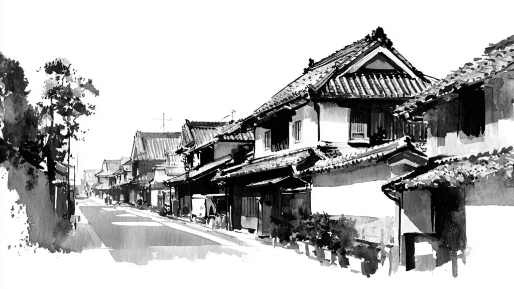 小江戸｜墨絵風