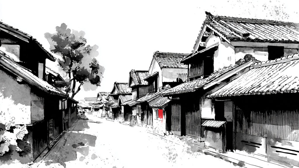 小江戸｜墨絵風