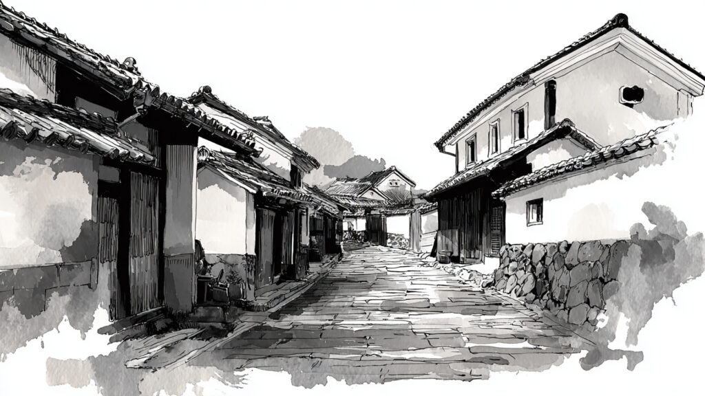 小江戸｜墨絵風
