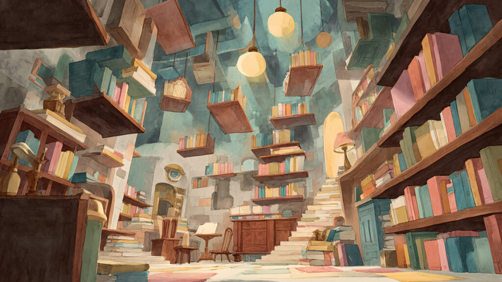 魔法図書館の天井フロア