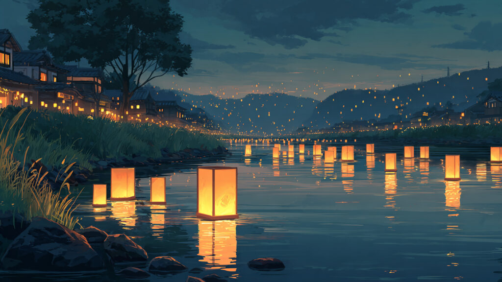 お盆の川辺｜灯籠流しと夏の夜