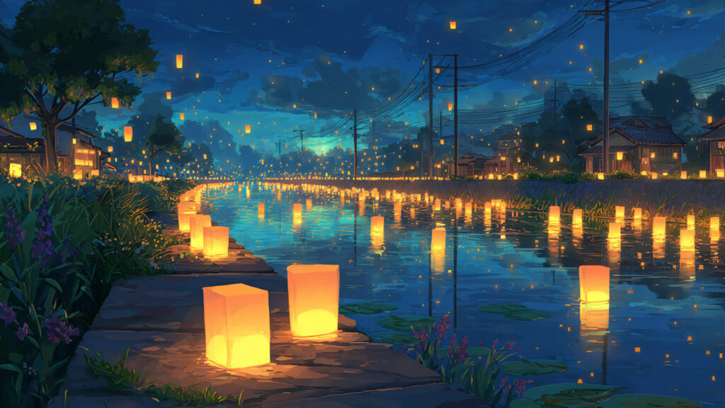 お盆の川辺｜灯籠流しと夏の夜