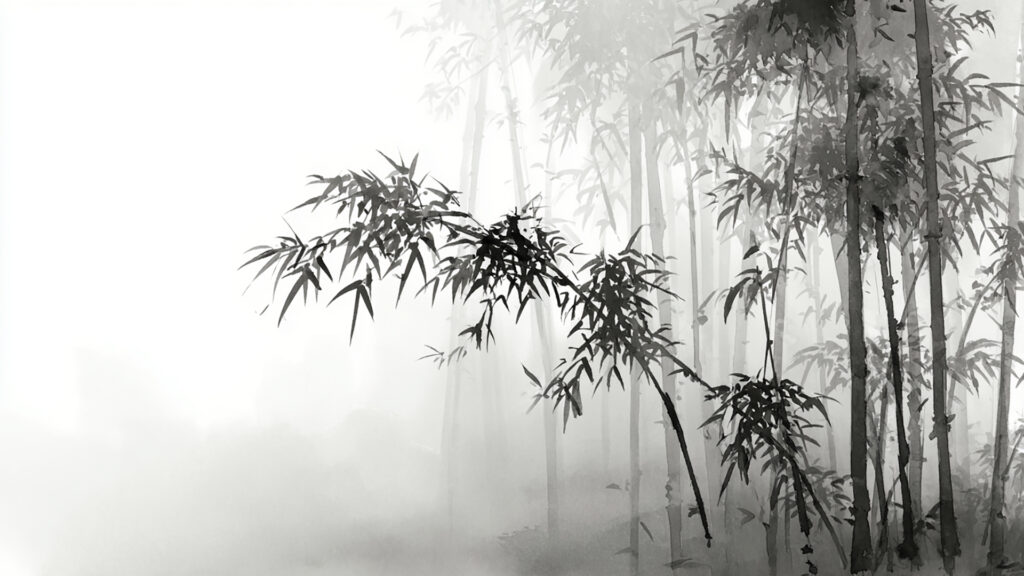 竹林水墨背景