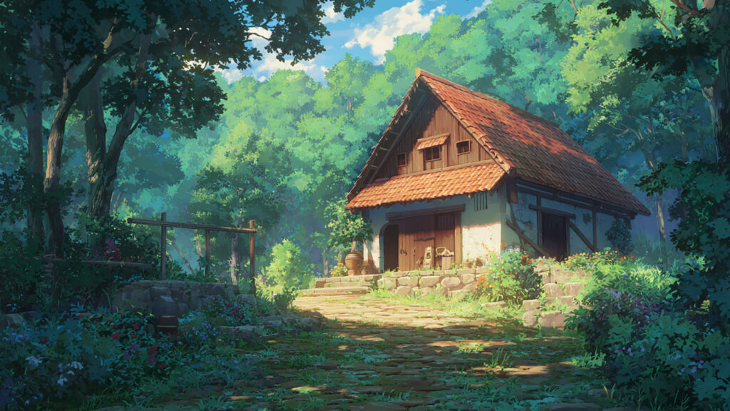 森に囲まれた小屋