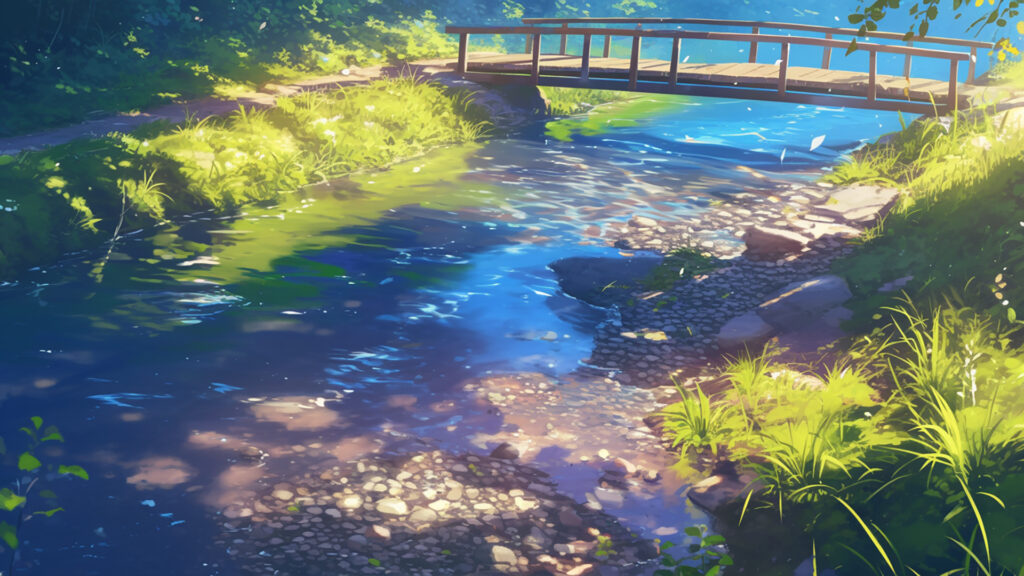 森を流れる清流