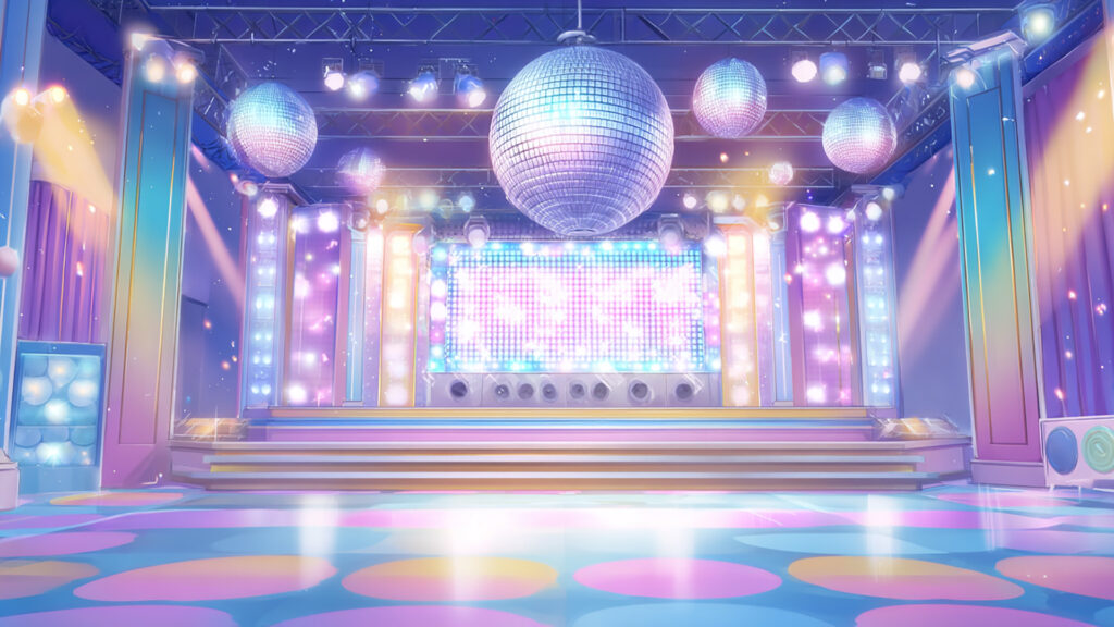 ミラーボールが輝くステージ