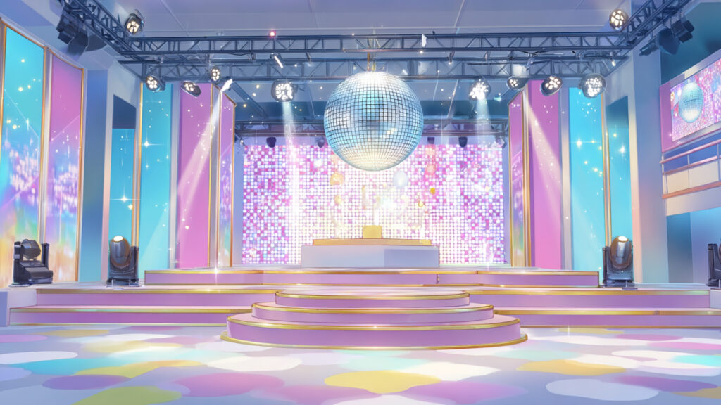 ミラーボールが輝くステージ