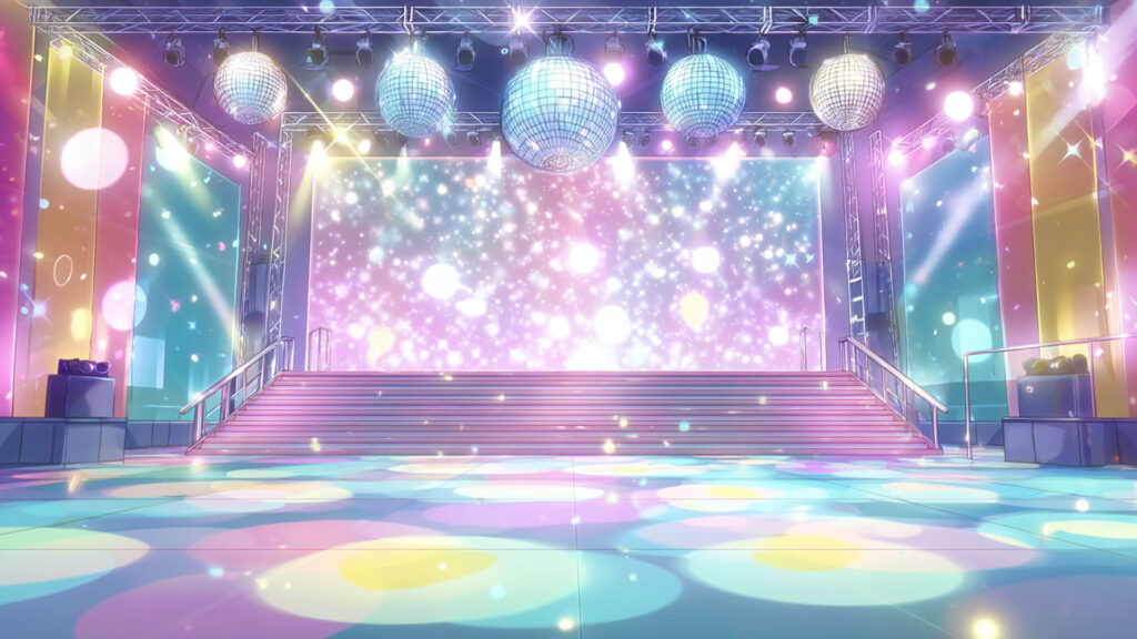 ミラーボールが輝くステージ