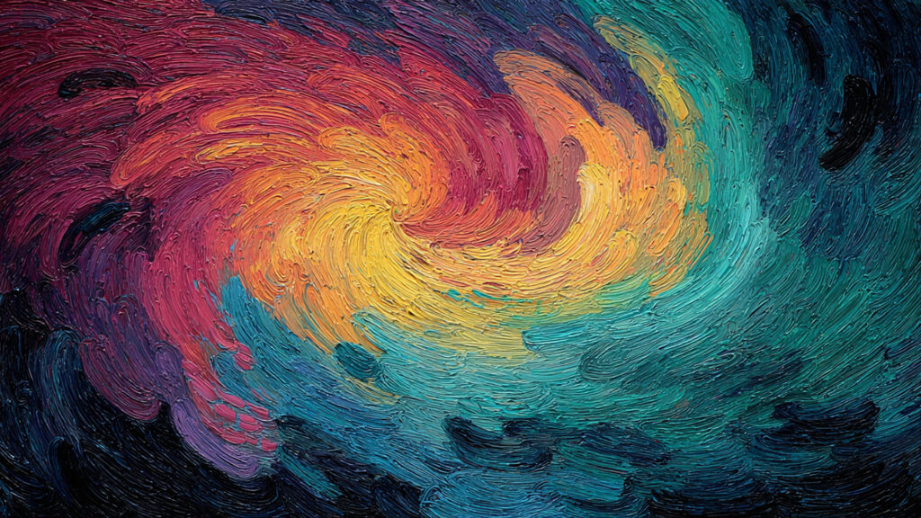 油絵風｜抽象的な渦巻き背景