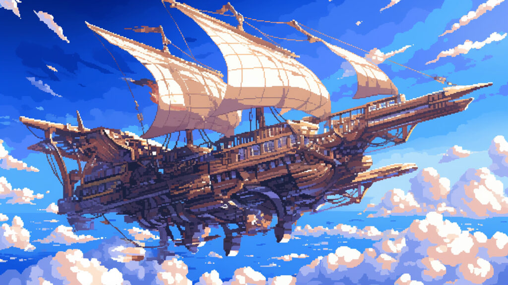 飛行船の外観｜ドット絵風