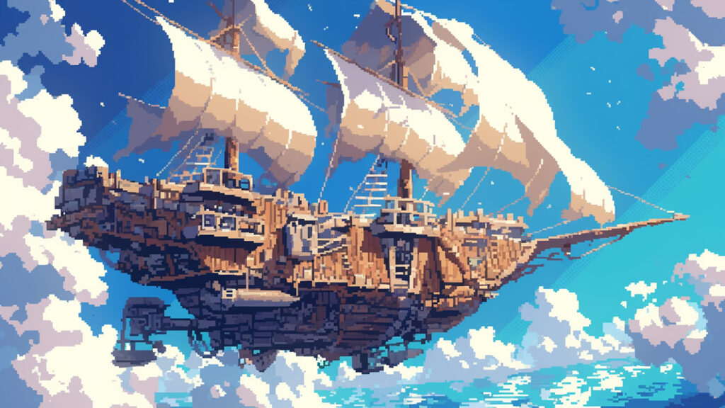 飛行船の外観｜ドット絵風