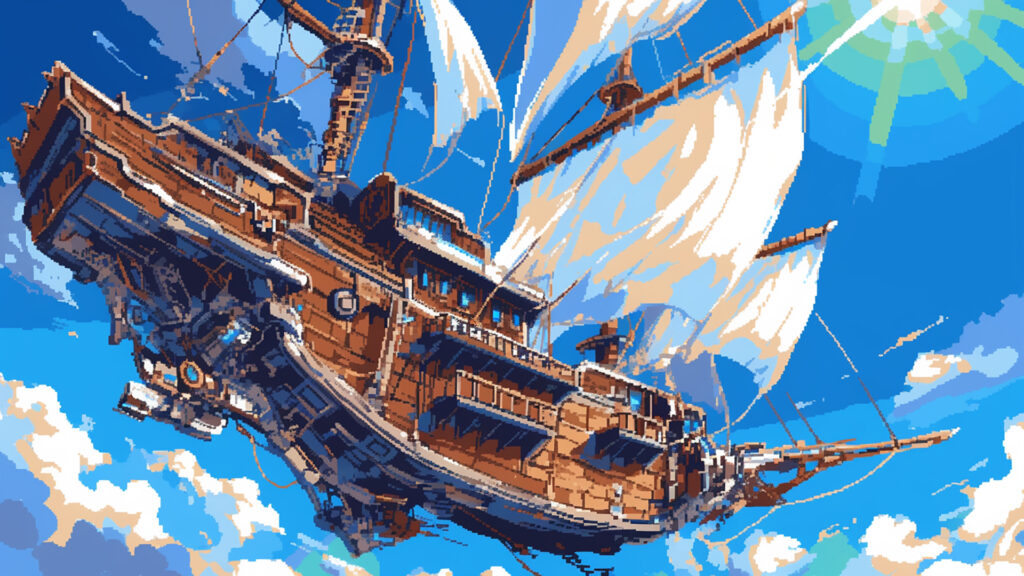飛行船の外観｜ドット絵風