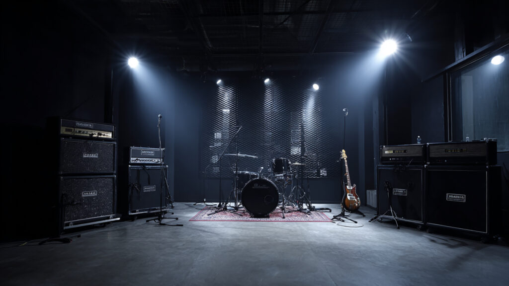 バンドステージの背景イラストのフリー素材