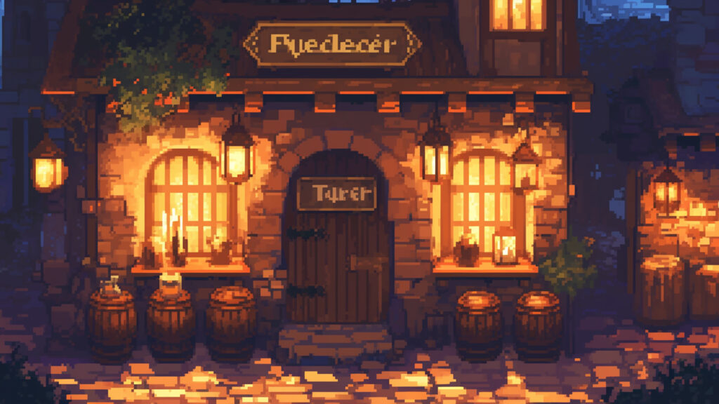 酒場の外観｜ドット絵風