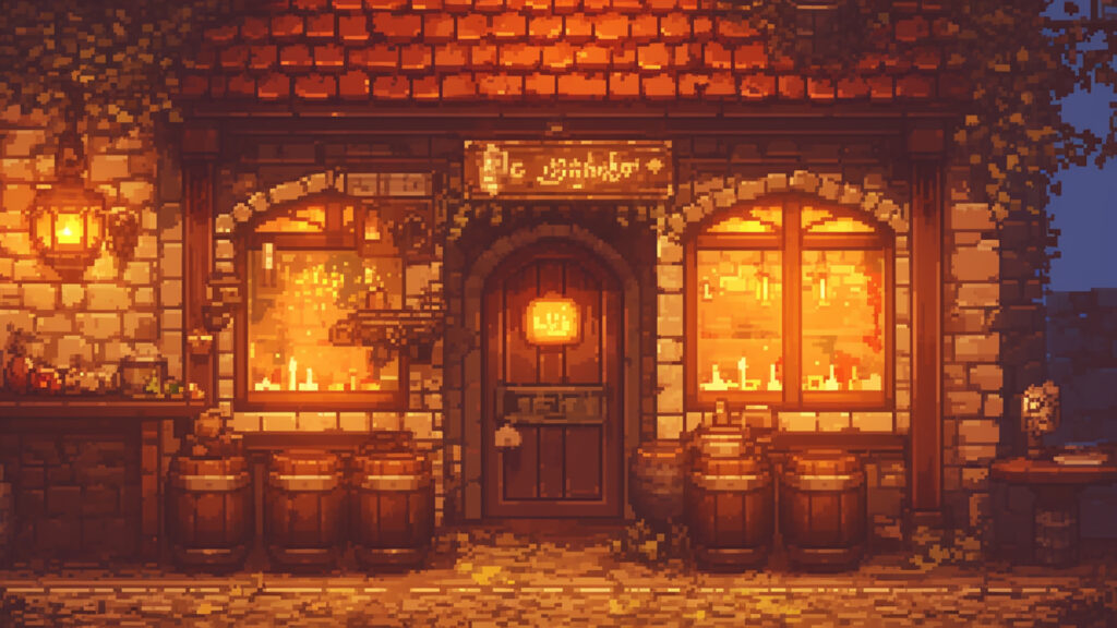 酒場の外観｜ドット絵風