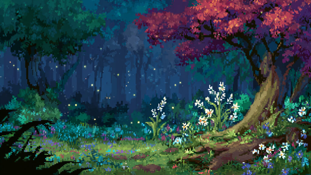 花咲く森｜ドット絵風