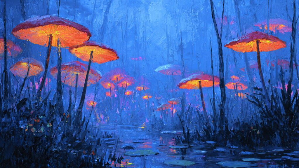 油絵風｜異世界の森の奥