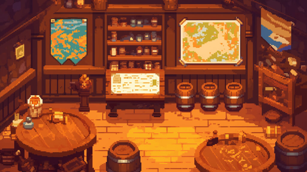 ギルドの内観｜ドット絵風